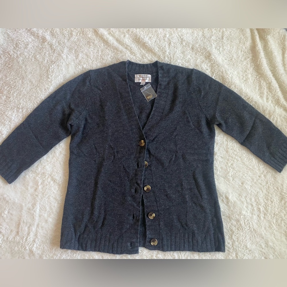 Isaac Mizrahi Gray Cashmere Cardigan